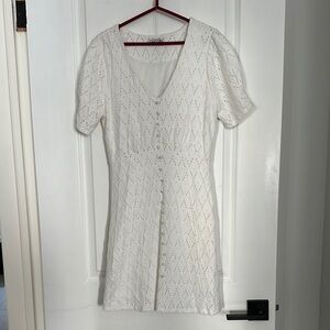 Elegant White Eyelet Dress